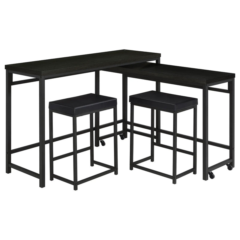 Hawes 4-piece Multipurpose Counter Height Table Set Black by Unique Piece Furniture