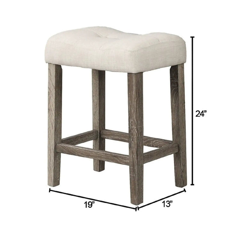 Transitional Style Counter Height Dining Stool With Footrest (Set of 2) by HouseOfZazla