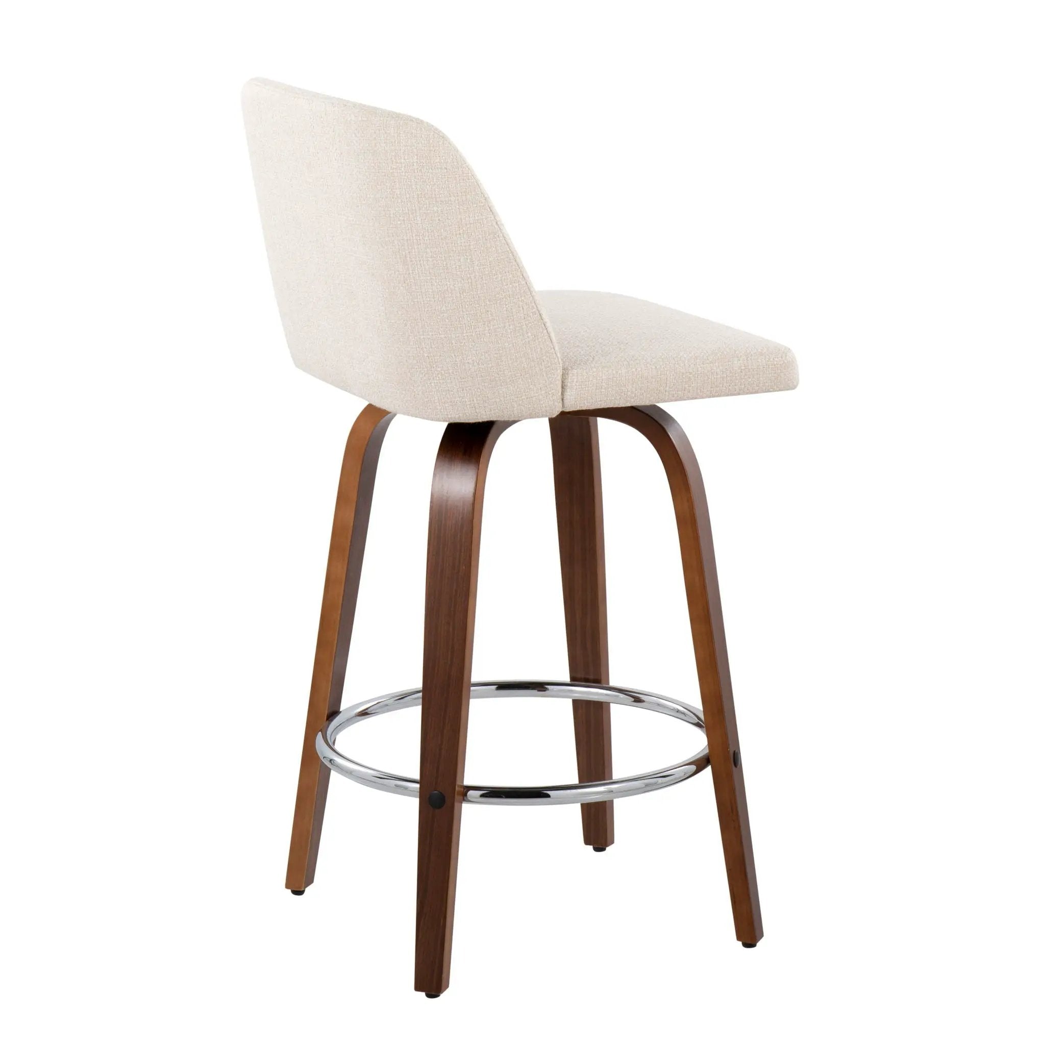Toriano - Mid-Century Modern Fixed Height Counter Stool With Round Footrest (Set of 2) by Unique Piece Furniture