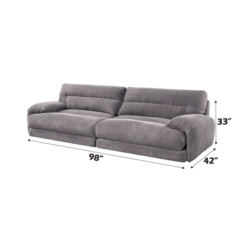 Cadenza - Corduroy Loveseat - Gray by Unique Piece Furniture