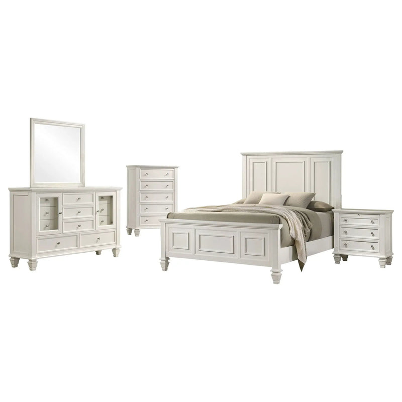 Sandy Beach 5-piece California King Bedroom Set Cream White by Unique Piece Furniture