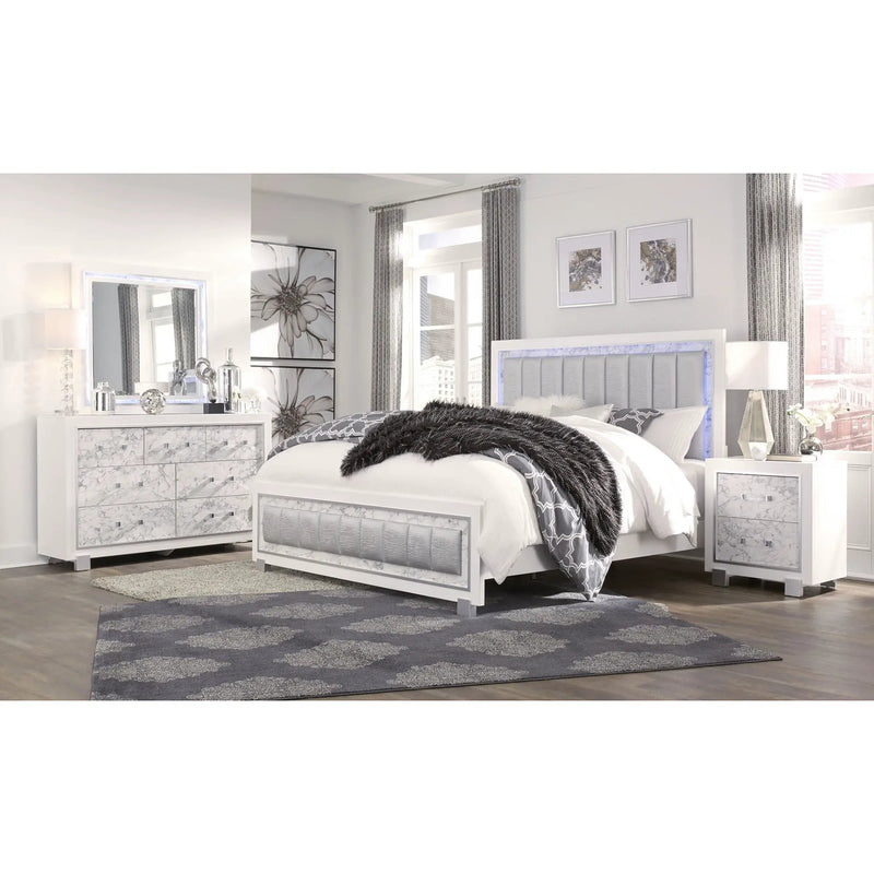 Skye - Marble Nightstand - White by Unique Piece Furniture