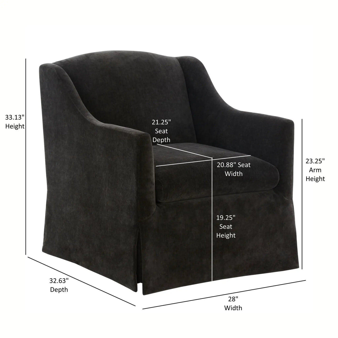 Luisa - Skirted Swivel Accent Chair by HouseOfZazla