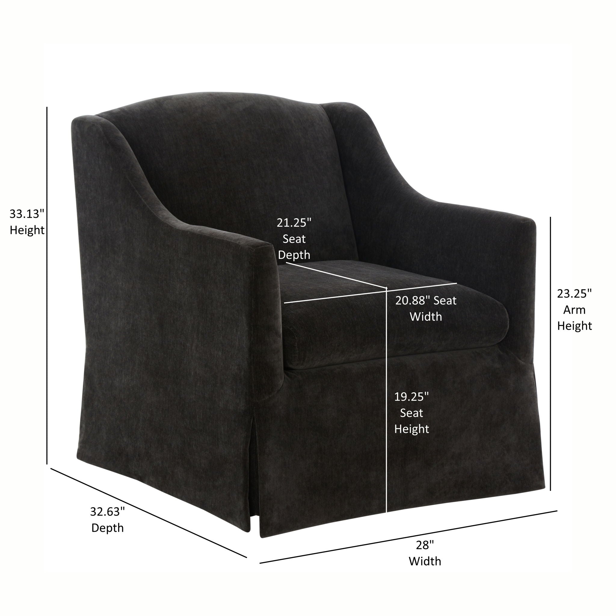 Luisa - Skirted Swivel Accent Chair by HouseOfZazla