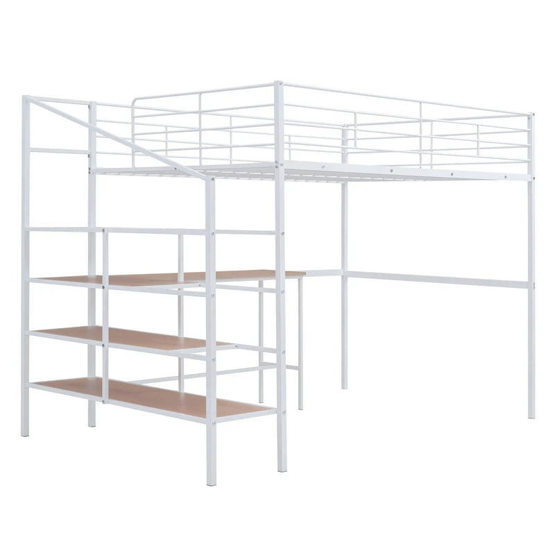 Loft Bed With Desk And Lateral Storage Ladder by Unique Piece Furniture