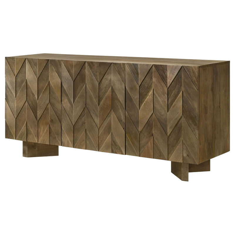 Tyler 3-door Solid Wood Sideboard Buffet Cabinet Mango Brown by Unique Piece Furniture