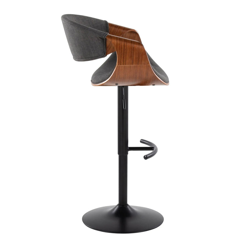Curvo - Mid Century Modern Adjustable Barstool With Swivel & Rounded T Footrest (Set of 2) by Unique Piece Furniture