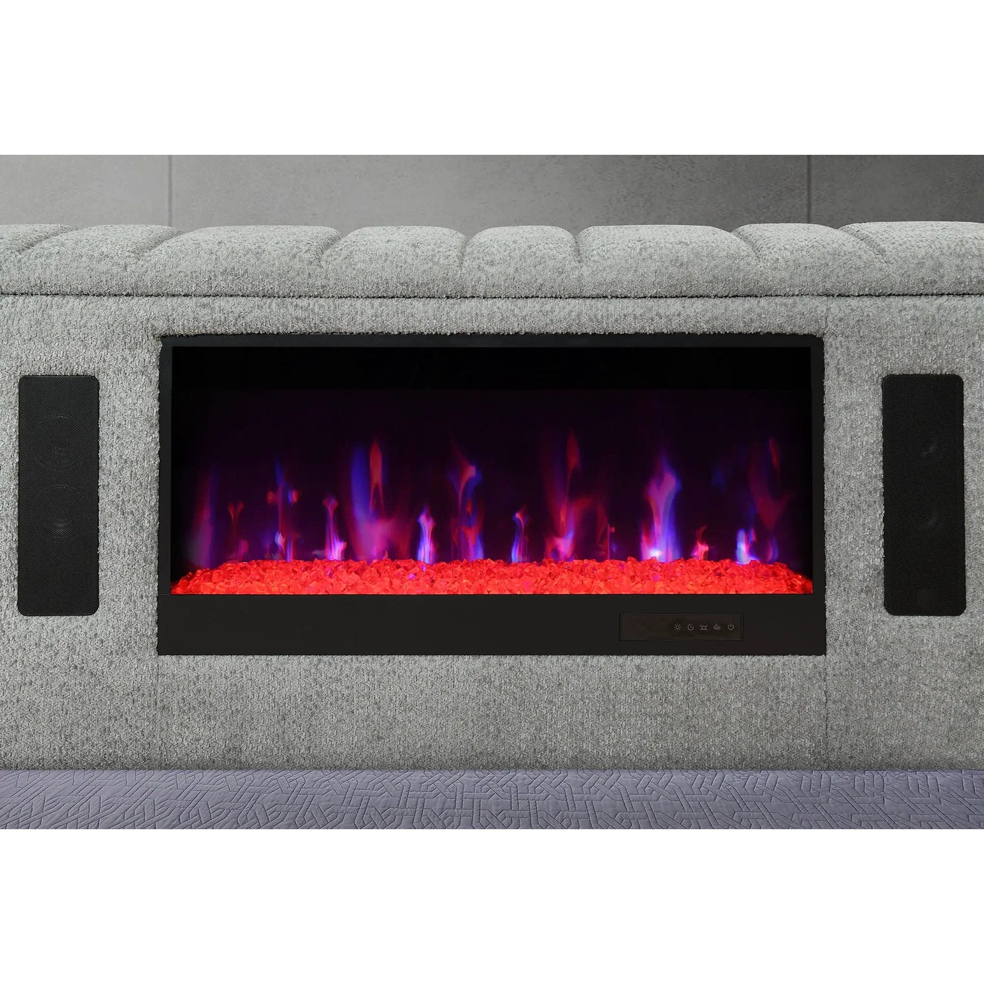 Isaiah - 5 Piece Bedroom Set With TV Lift-LED, Speakers And Fireplace by HouseOfZazla