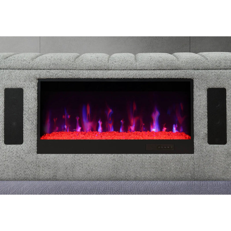 Isaiah - 5 Piece Bedroom Set With TV Lift-LED, Speakers And Fireplace by HouseOfZazla