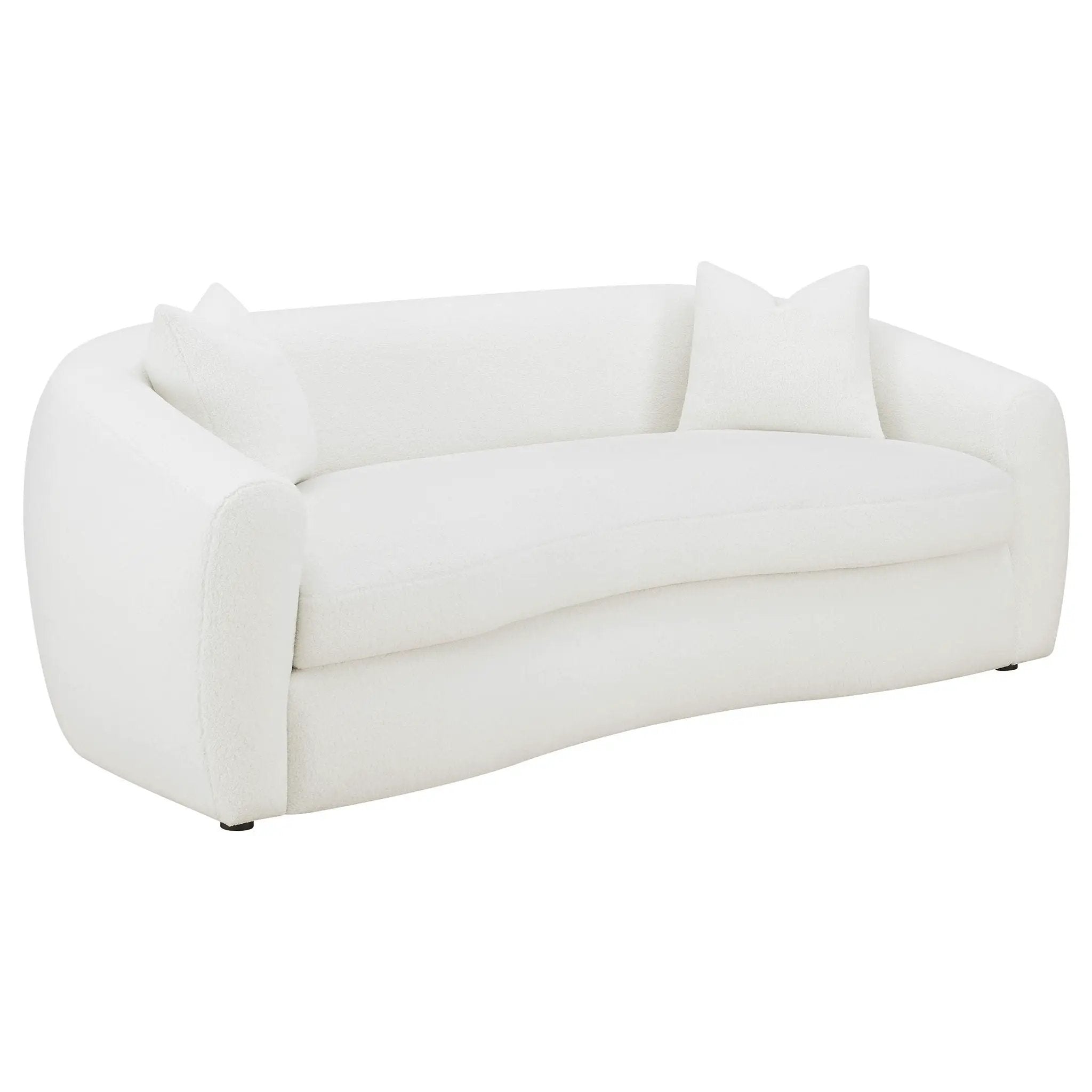 Isabella 2-piece Faux Sheepskin Upholstered Sofa Set Natural by Unique Piece Furniture