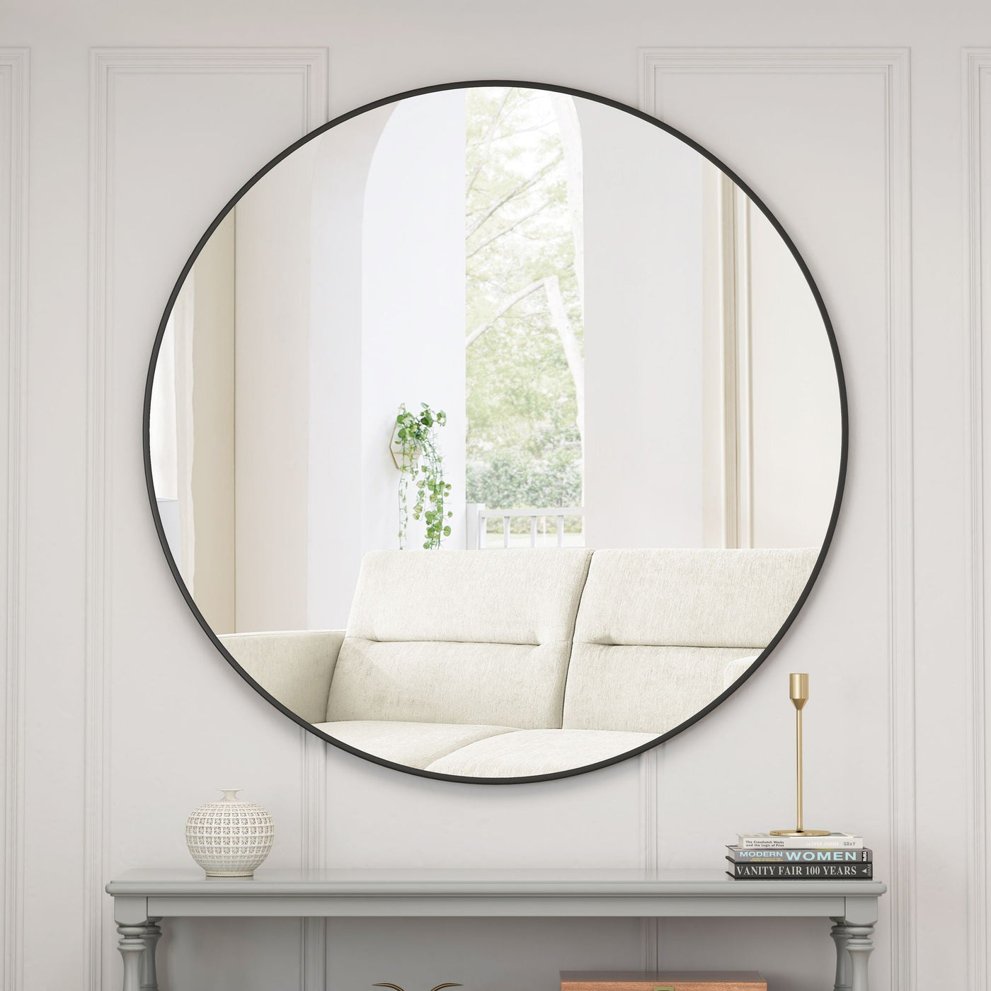 Wall Circular Mirror Metal Framed Mirror Round Vanity Mirror Dressing Mirror, For Bathroom, Living Room, Bedroom Wall Decor by Unique Piece Furniture