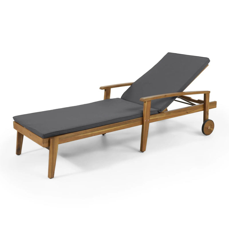Jason Chaise Lounge Adjustable Acacia Wood Outdoor Furniture by HouseOfZazla