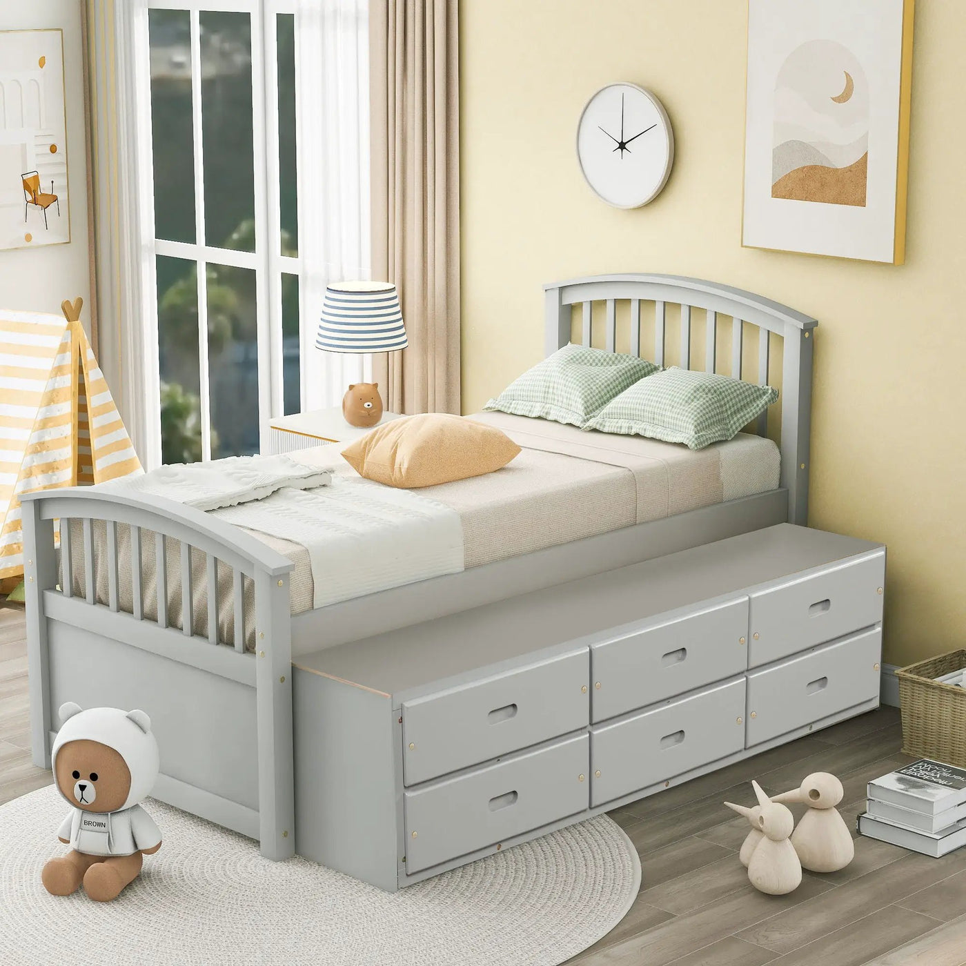 Platform Storage Bed Solid Wood Bed With 6 Drawers by Unique Piece Furniture