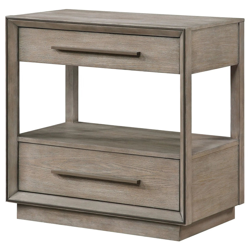 Durango 2-drawer Nightstand Bedside Table Taupe Oak by Unique Piece Furniture