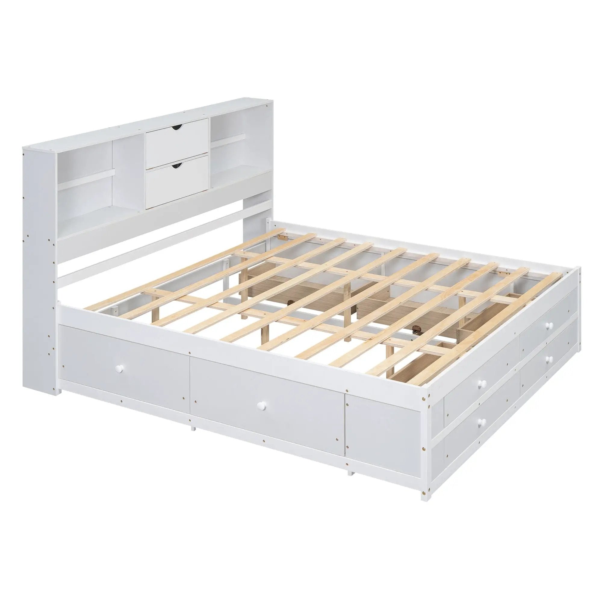 Platform Bed With Storage Headboard And 8 Drawers by Unique Piece Furniture