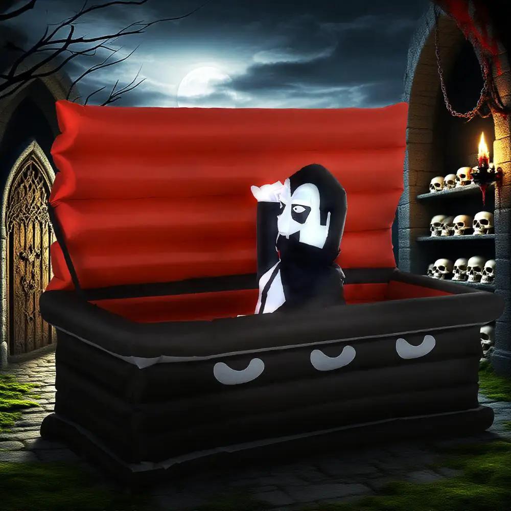 Vampire and Giant Coffin Halloween Inflatable Decoration by HouseOfZazla