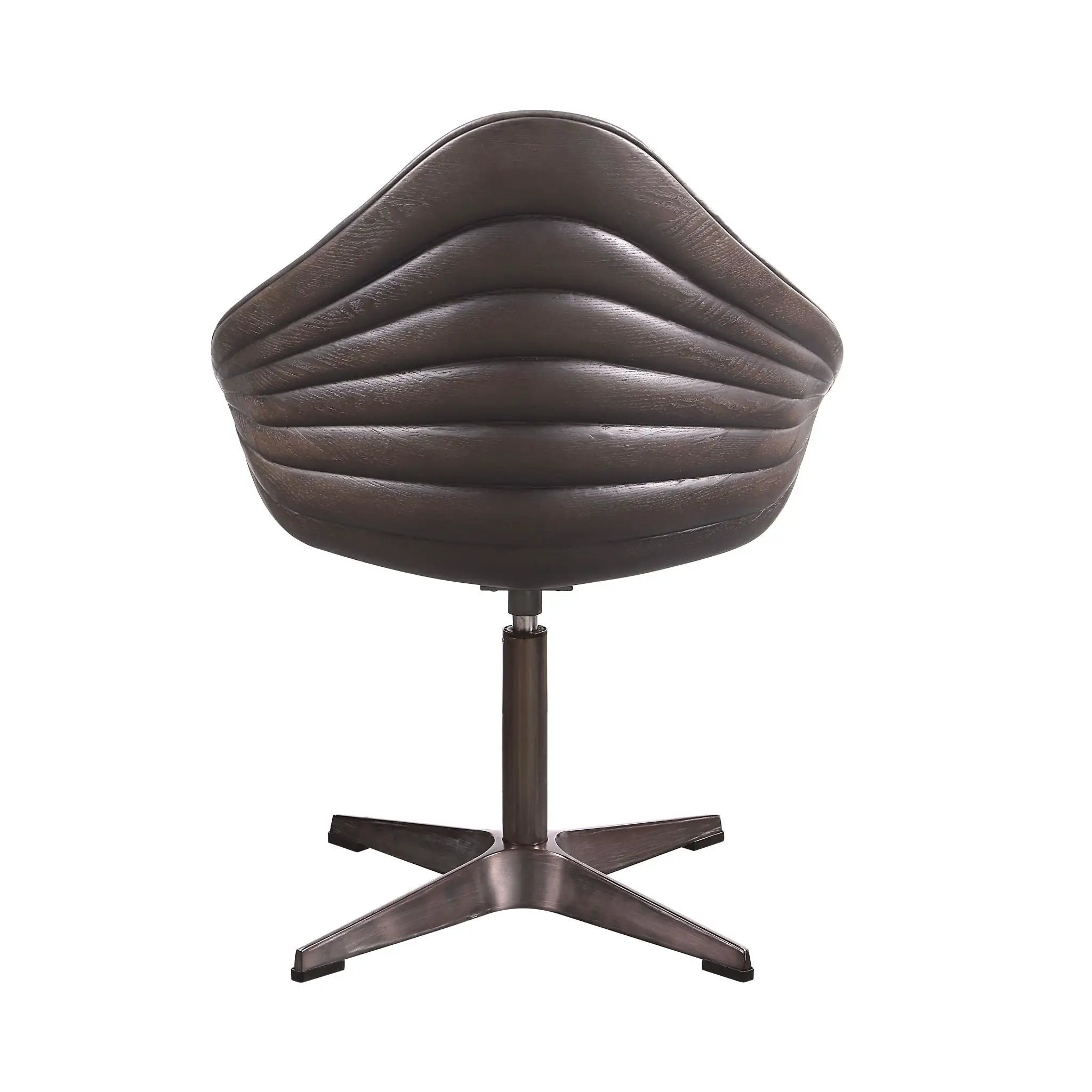 Pipino - Top Grain Leather Accent Chair With Swivel - Antique Ebony by Unique Piece Furniture