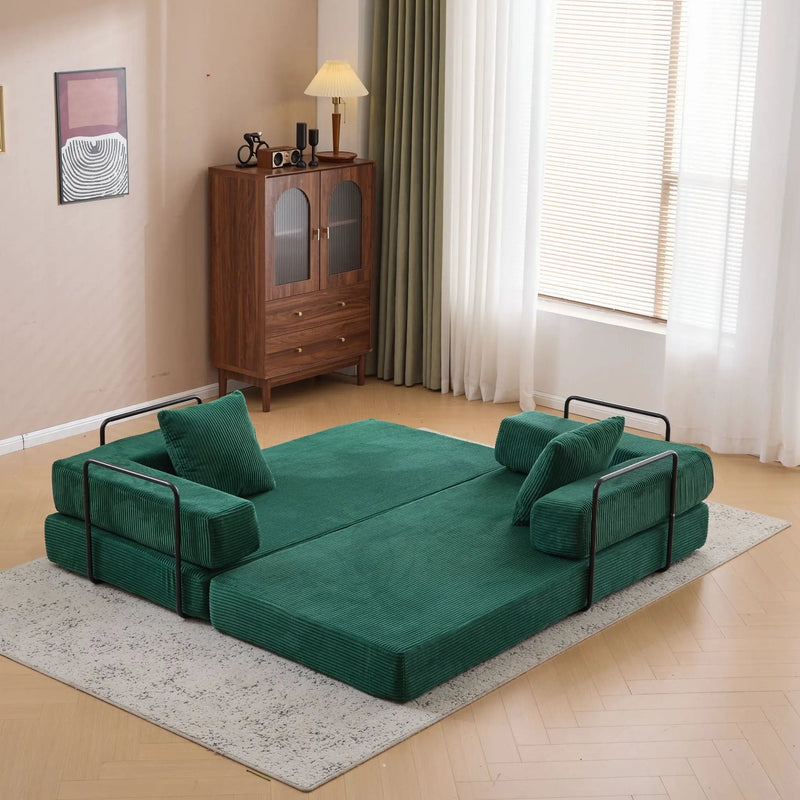 Floor Couch, Convertible Floor Sofa Bed With Pillow Back Support Armrest by HouseOfZazla