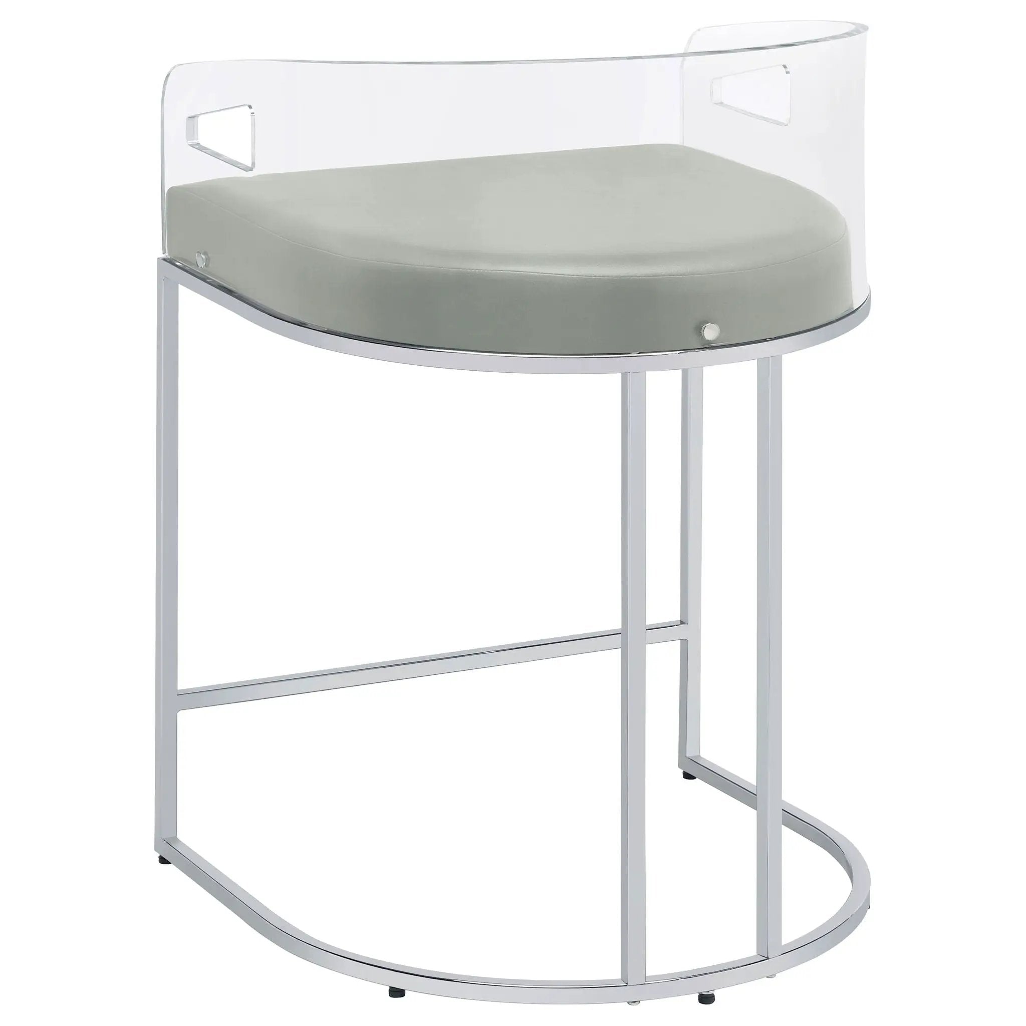 Thermosolis Clear Acrylic Counter Chair Chrome (Set of 2) by Unique Piece Furniture