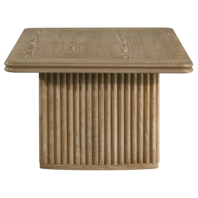 Adina Rectangular Wood Coffee Table Distressed Light Brown by Unique Piece Furniture