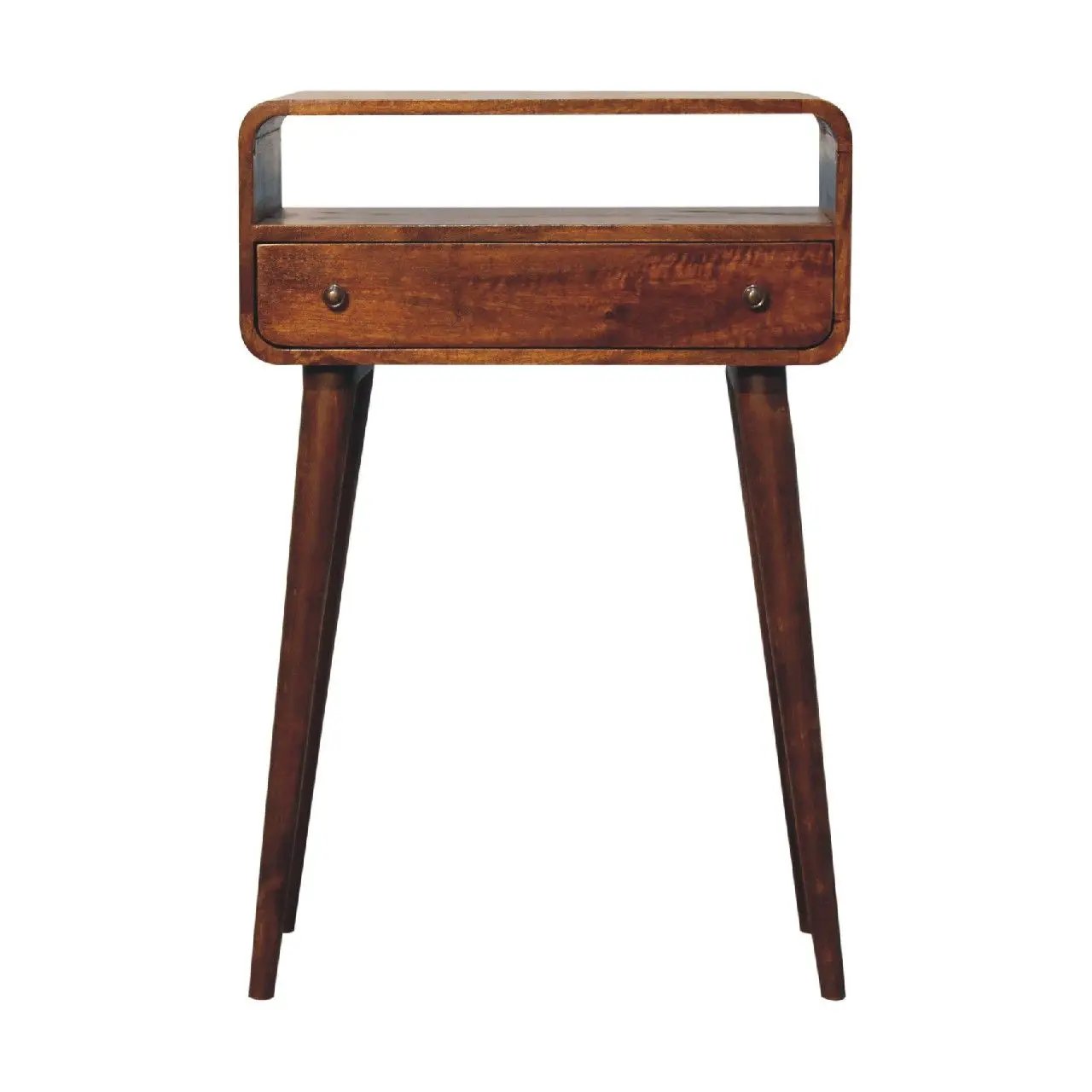 Curved Chestnut Console Table by Unique Piece Furniture