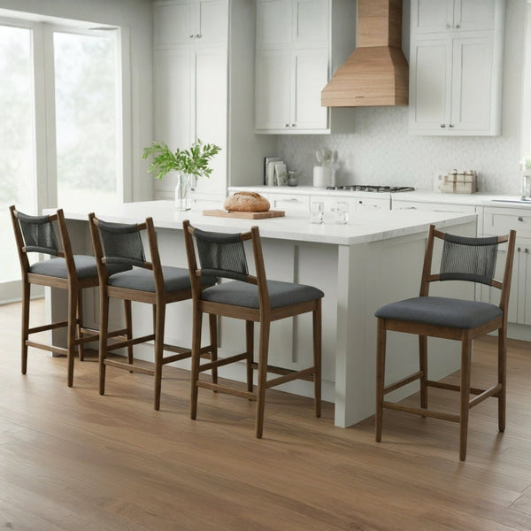 Arno Indoor Upholstered Wooden Counter Stool