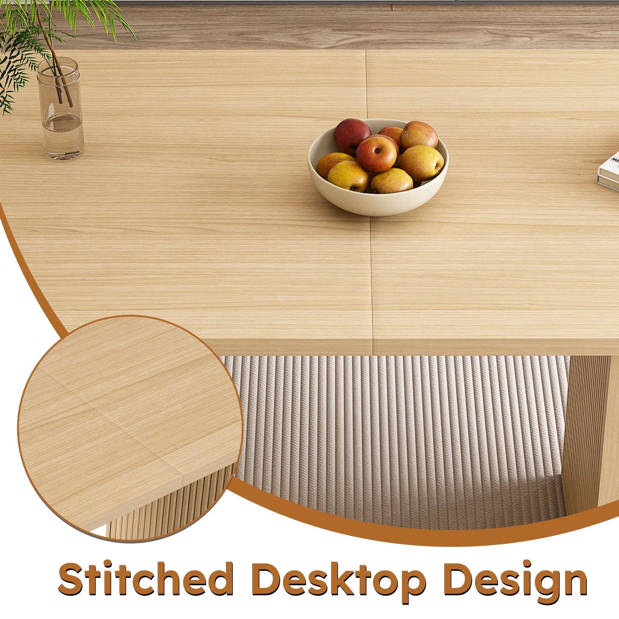 Oval Dining Table With Wood Strip Base by Unique Piece Furniture
