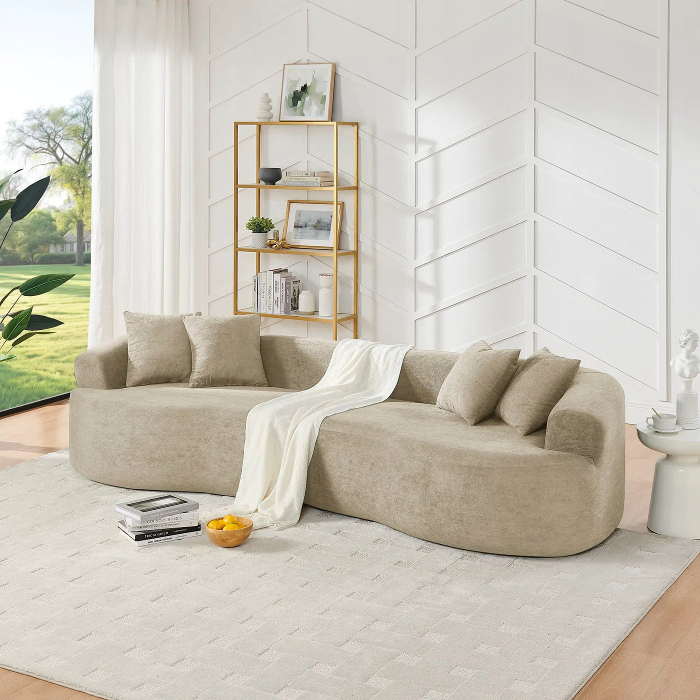 4 Seater Curved Cloud Sectional Sofa by HouseOfZazla