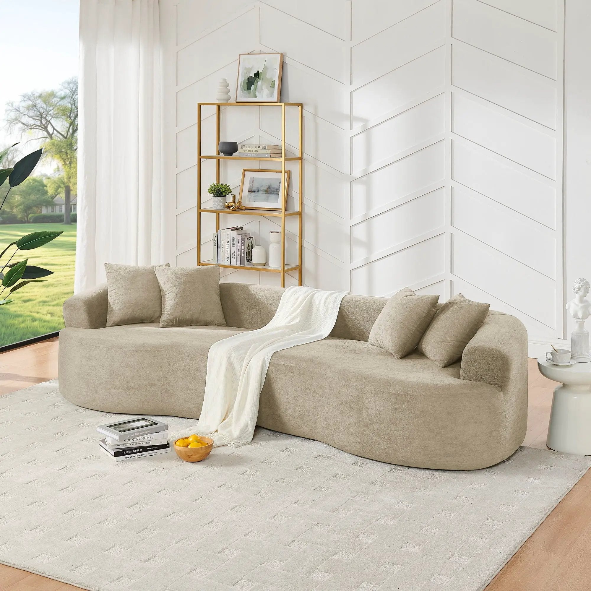 4 Seater Curved Cloud Sectional Sofa by HouseOfZazla
