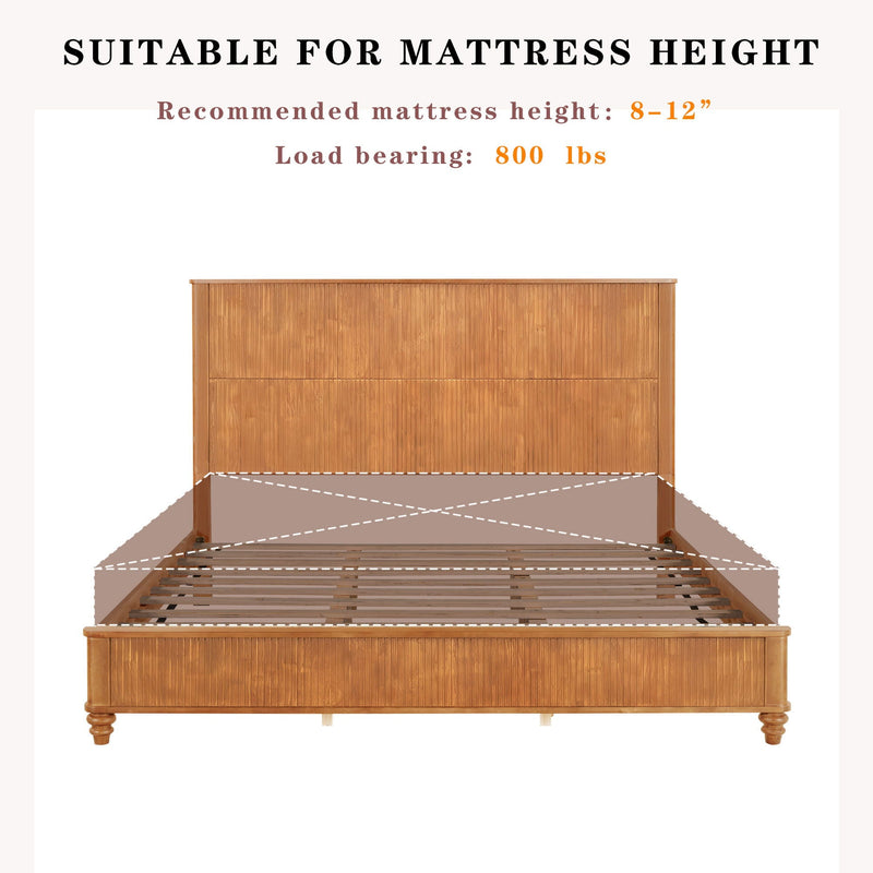 Platform Bed Frame & Tall Headboard by HouseOfZazla