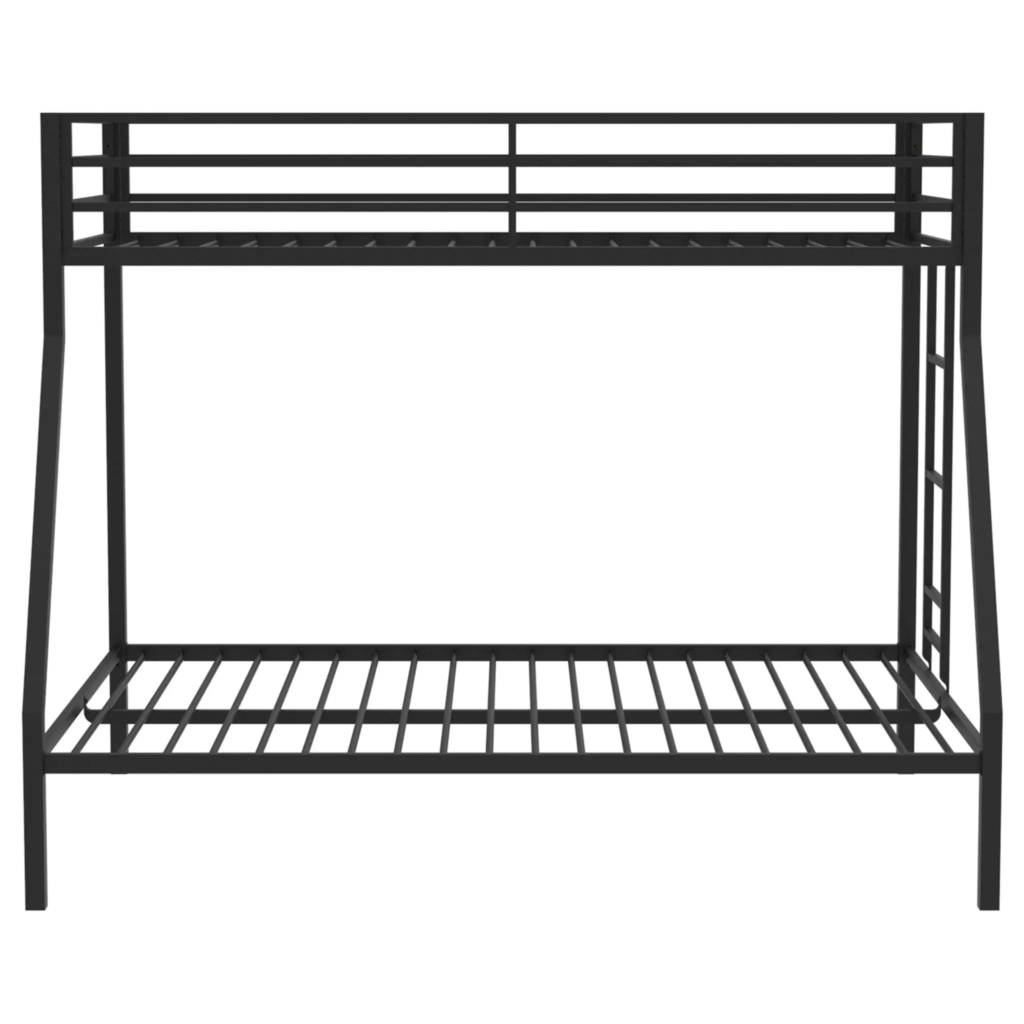 Alevera Metal Twin Over Full Bunk Bed with Ladder Black by Unique Piece Furniture