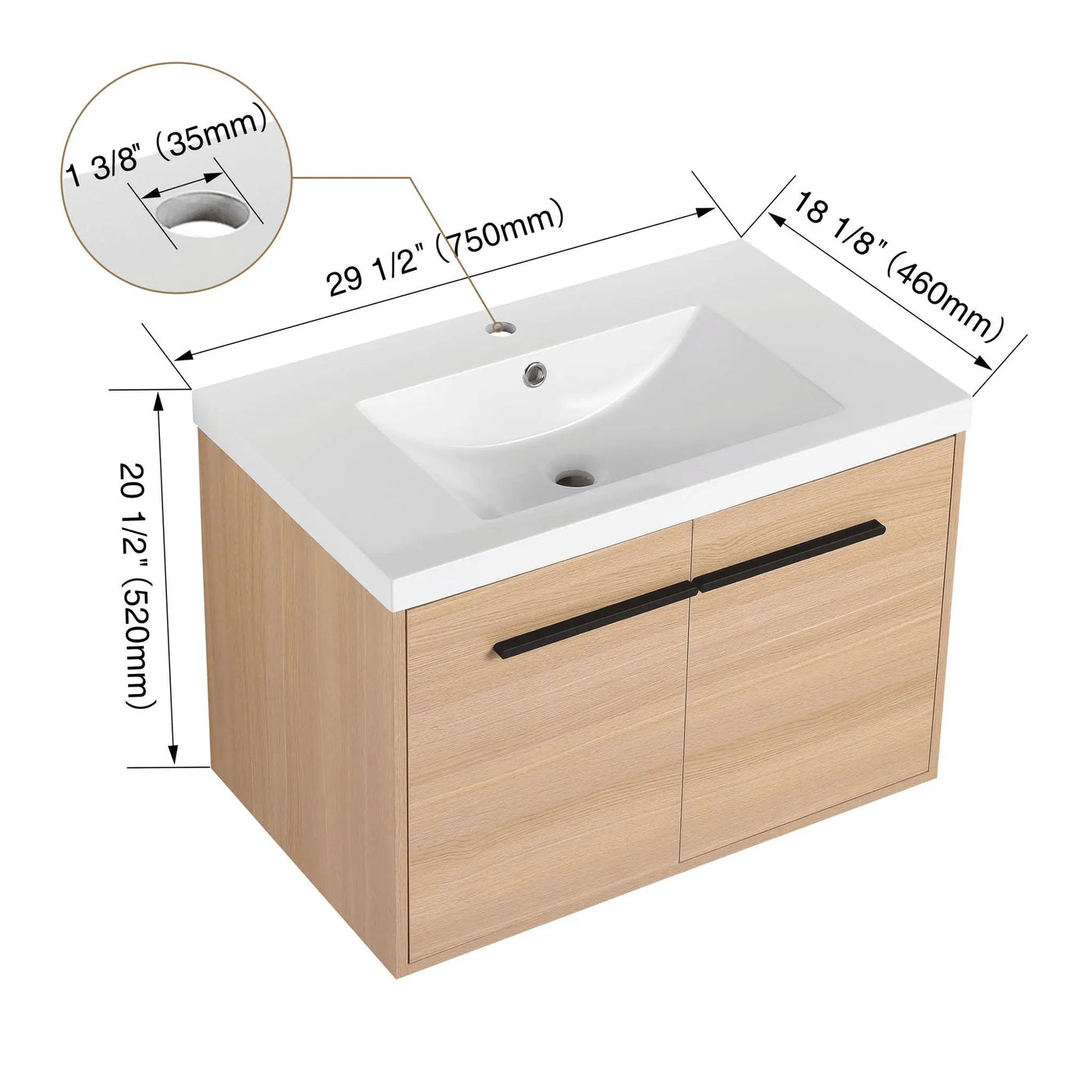 Bathroom Vanity Set With Resin Countertop Sink, 2 Doors by HouseOfZazla