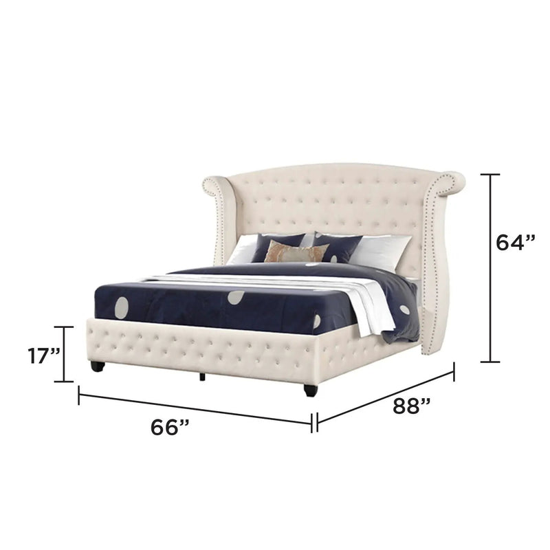 Sophia - Crystal Tufted Upholstered Bed by HouseOfZazla