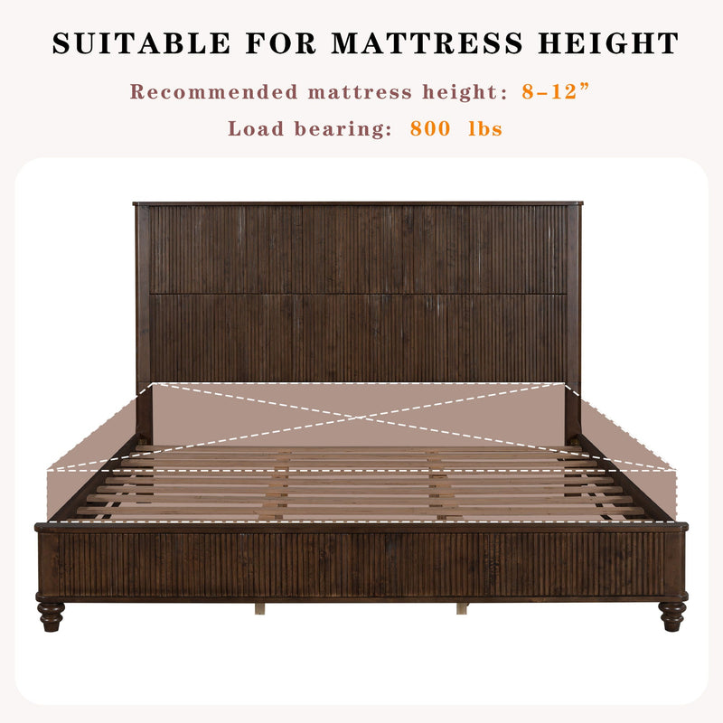 Platform Bed Frame With Tall Headboard by HouseOfZazla