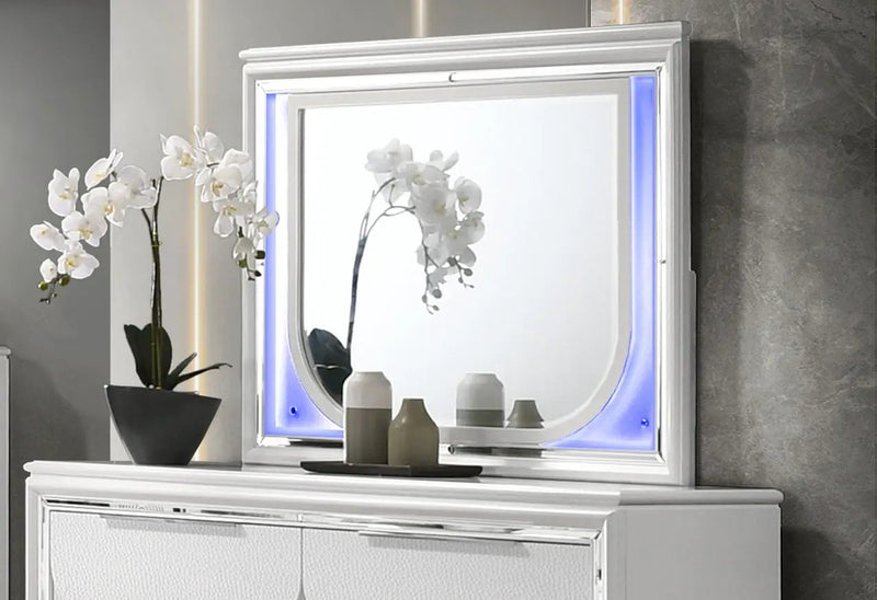 Tarian - Mirror With LED - White by Unique Piece Furniture
