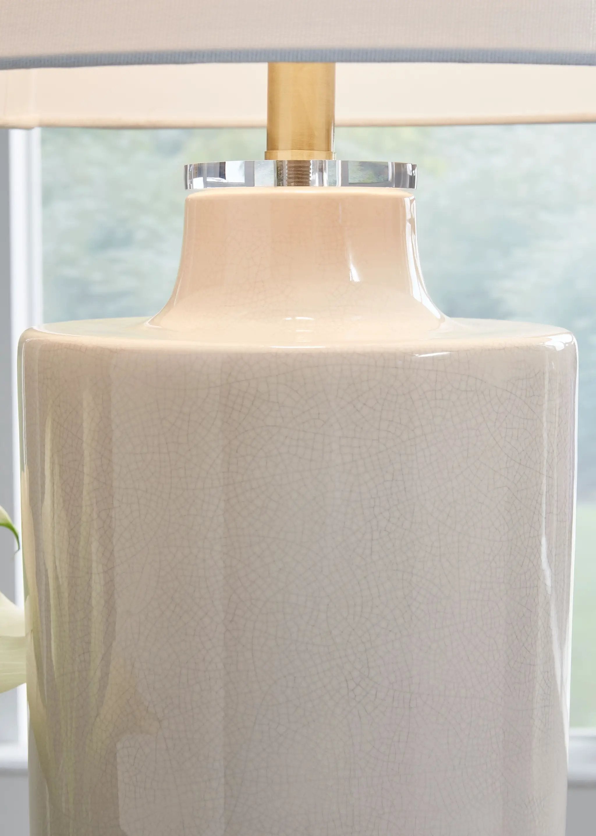 Cylener - Ceramic Table Lamp - Off White by Unique Piece Furniture