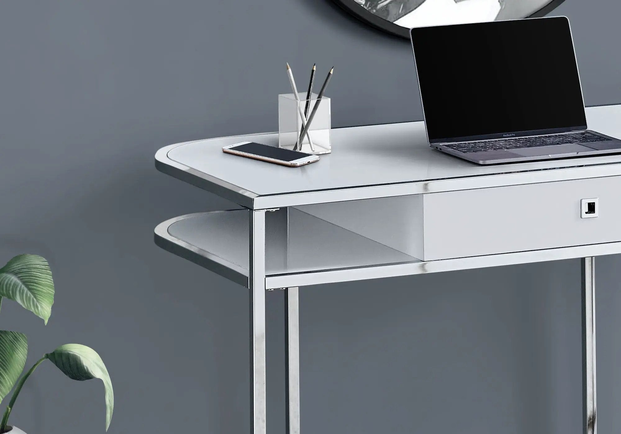 Computer Desk For Home Office, Laptop, Storage Drawers, Contemporary And Modern - White by HouseOfZazla