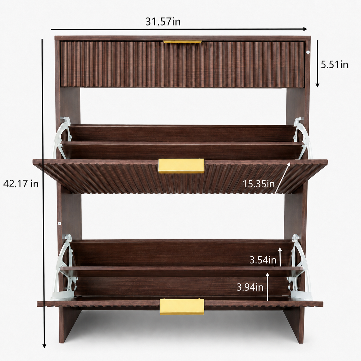 Narrow Fluted Shoe Storage Cabinet for Entryway by HouseOfZazla