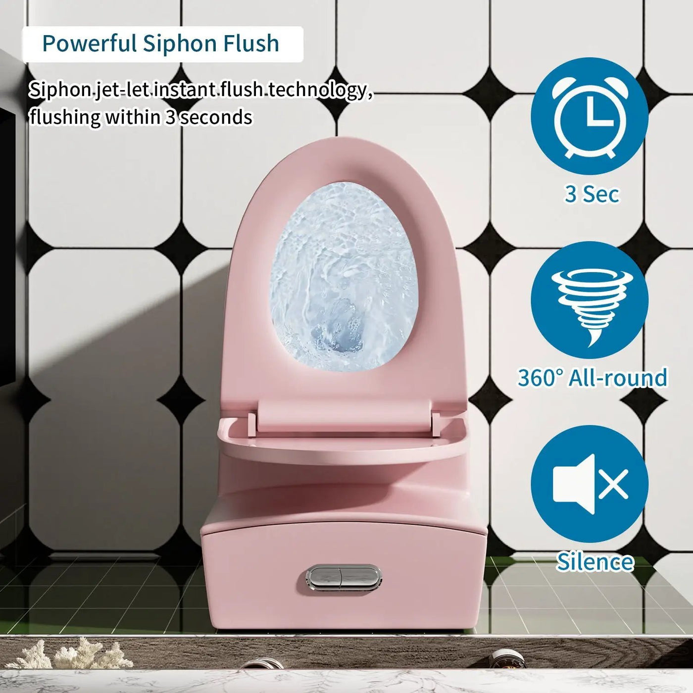 1 Piece Toilet With Tornado Flush, Dual Flush, And ADA Height Comfort Chair by HouseOfZazla