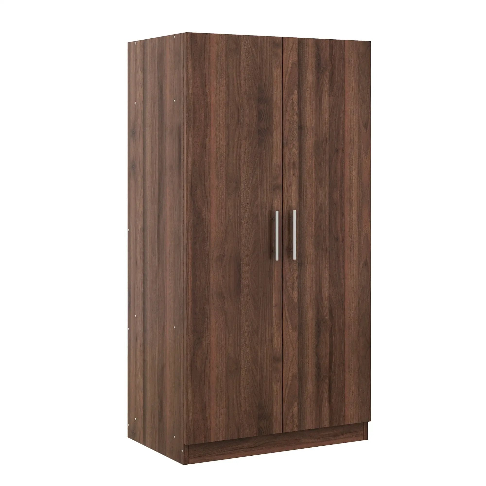 2 Door Wooden Wardrobe Armoire With 3 Storage Shelves - Brown by Unique Piece Furniture