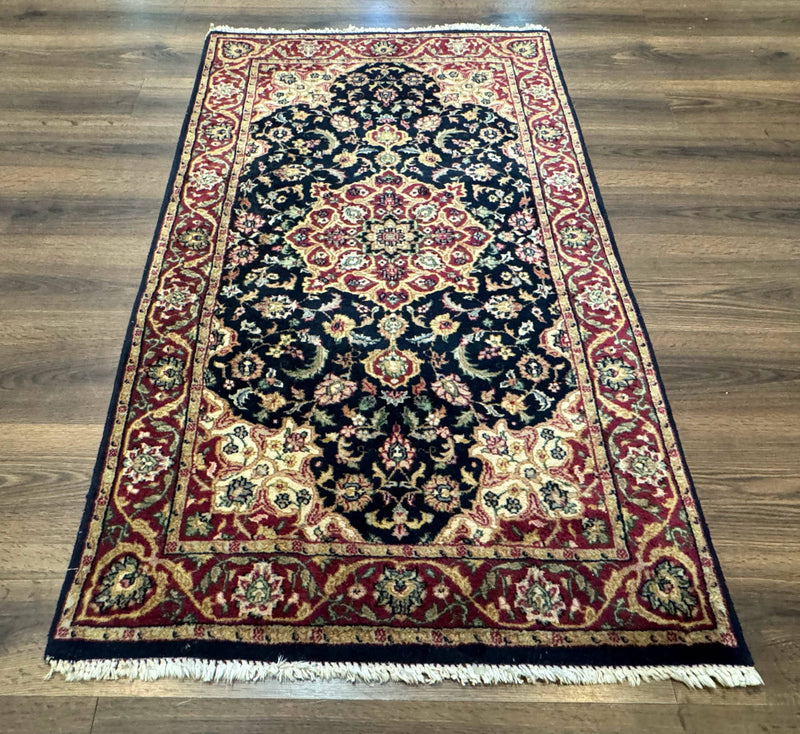 Pak Persian Sarouk Rug 3x5, Navy Blue and Red by Jewel Rugs