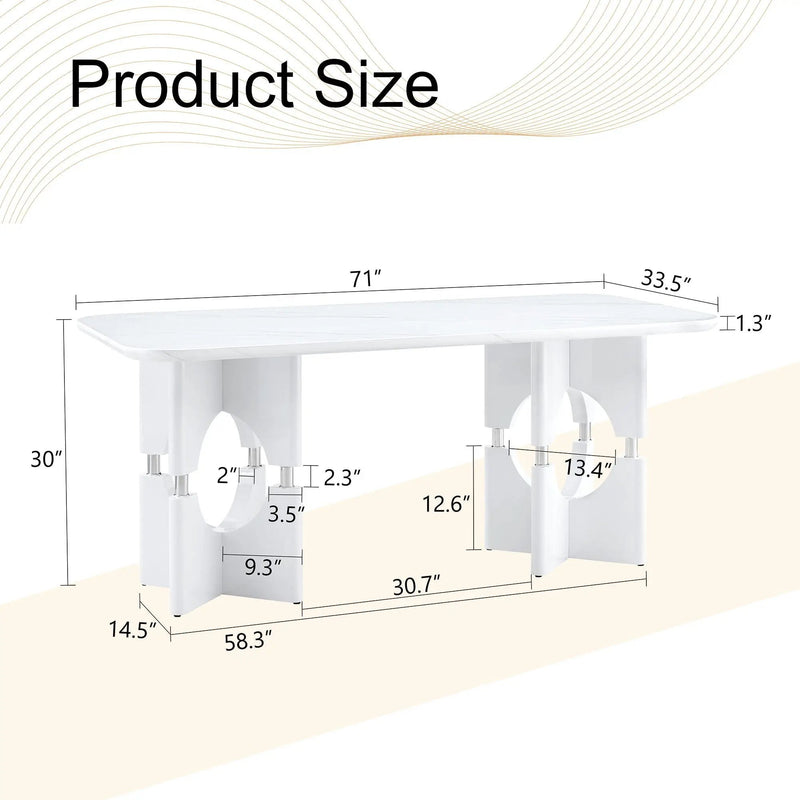 Modern Dining Table With Sleek Hollow-Out Frame And Accents by HouseOfZazla