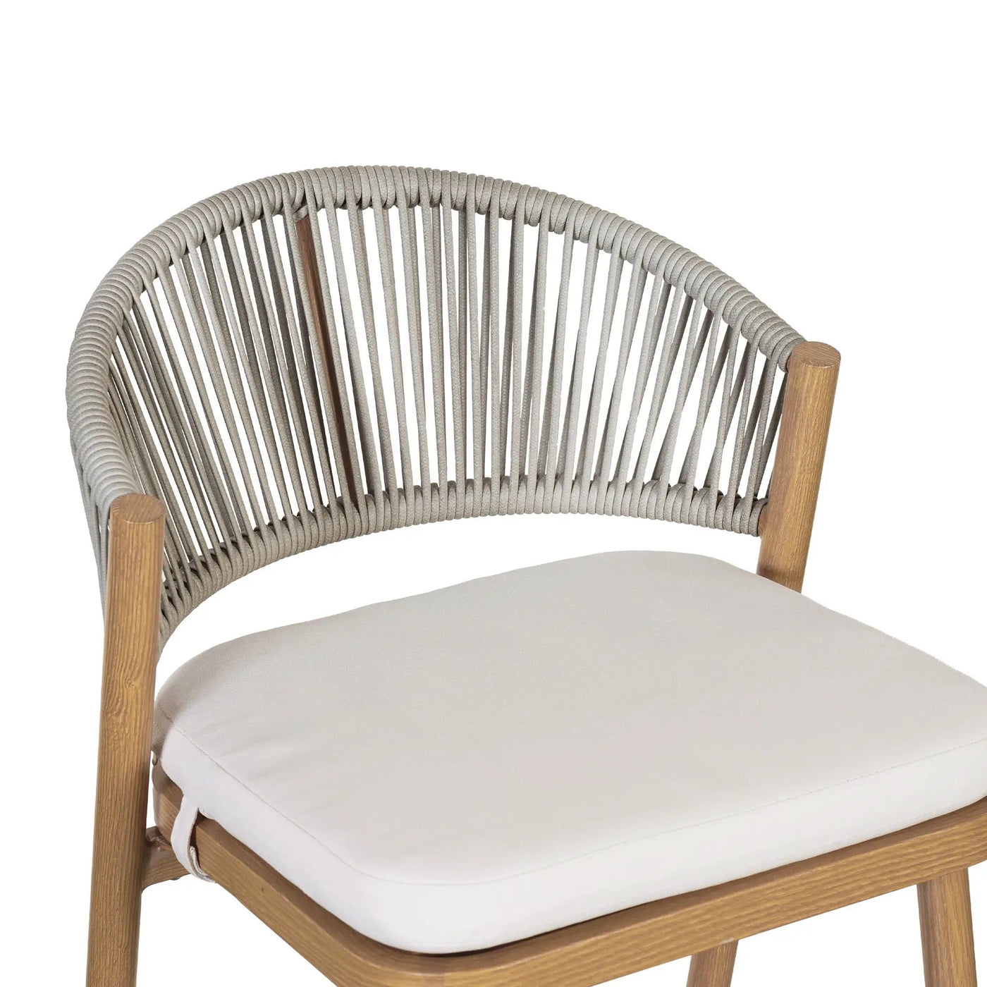 Outdoor Bar Height Metal Frame Counter Stools with Scallop-Shaped Backrest & Water-Resistant Cushions by HouseOfZazla