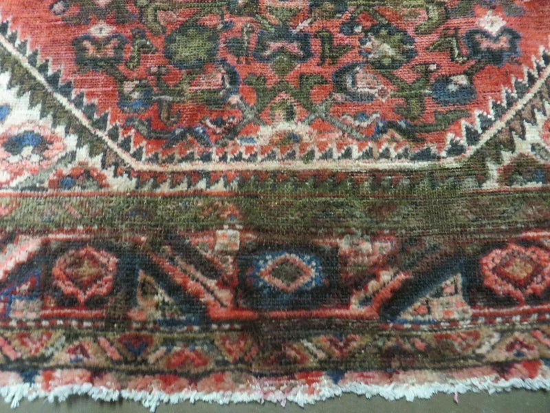5' 6" X 10' Antique Handmade India Floral Oriental Wool Rug Veg Dyes Red Nice by Jewel Rugs
