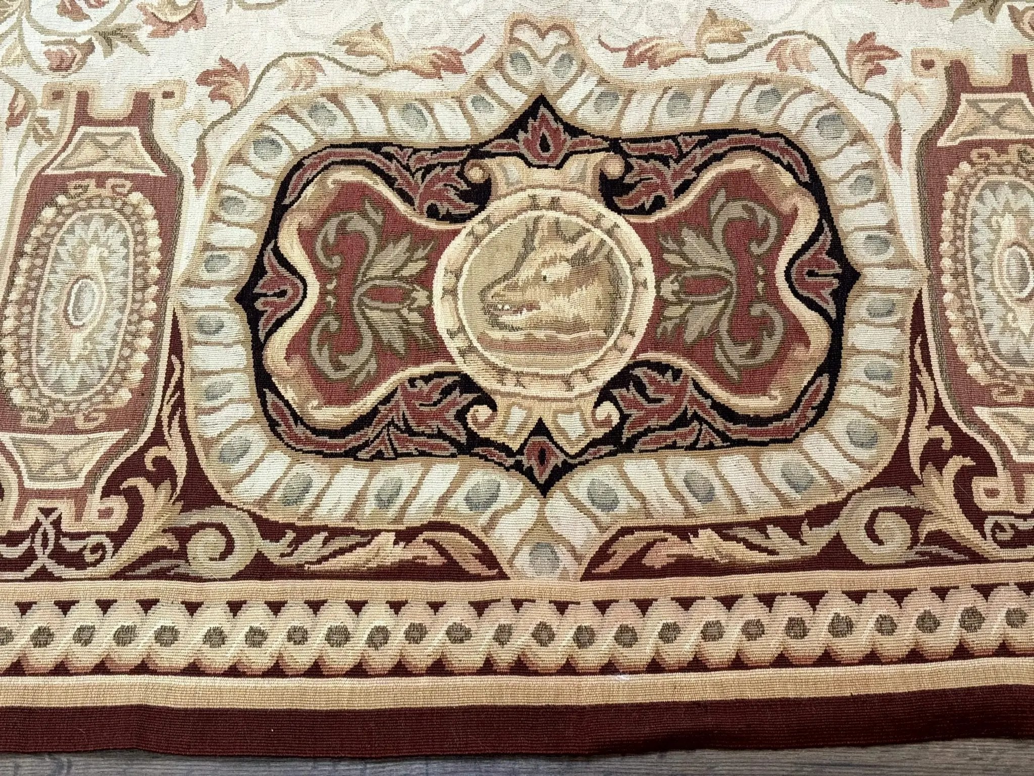 French Aubusson Rug 9x12 - European Design Flatweave Carpet by Jewel Rugs