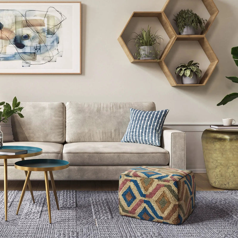 Johanna - Handcrafted Square Pouf by HouseOfZazla
