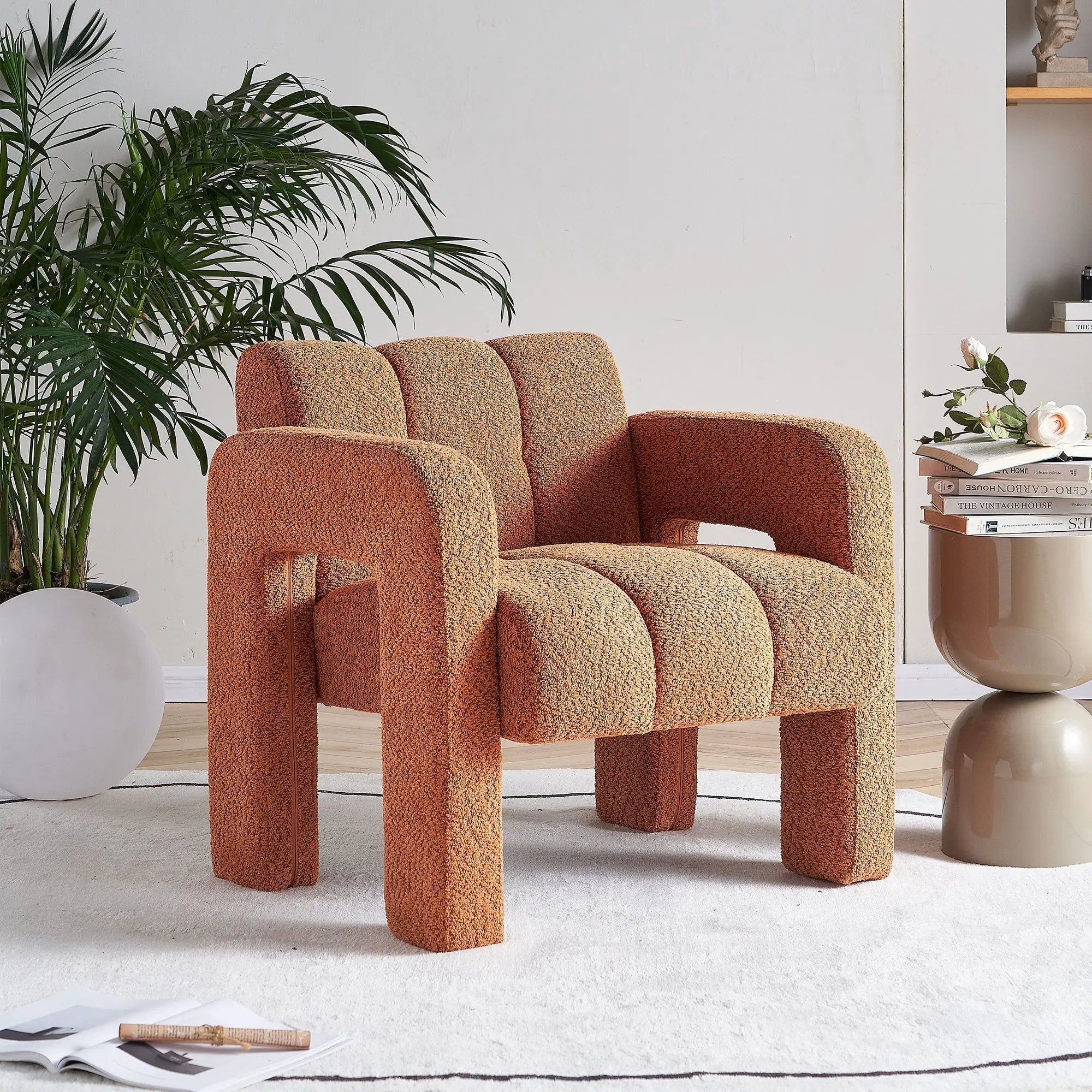 31.10" Boucle Upholstered Accent Chair by Unique Piece Furniture