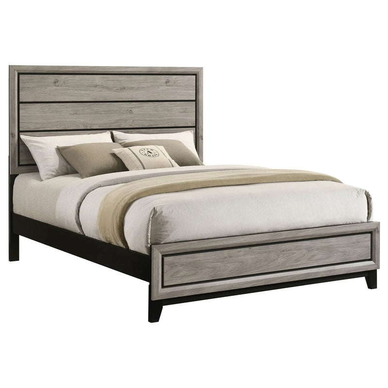 Valen Wood Queen Panel Bed Light Taupe by Unique Piece Furniture