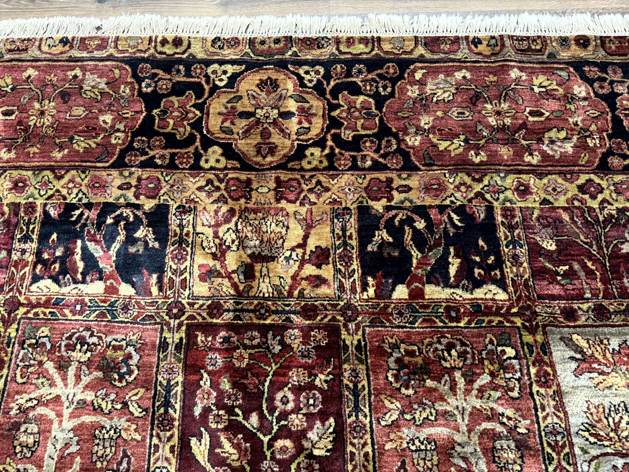 Indo Persian Rug 9x12, Bakhtiari Panel Design, Multicolor, Soft Wool Pile by Jewel Rugs