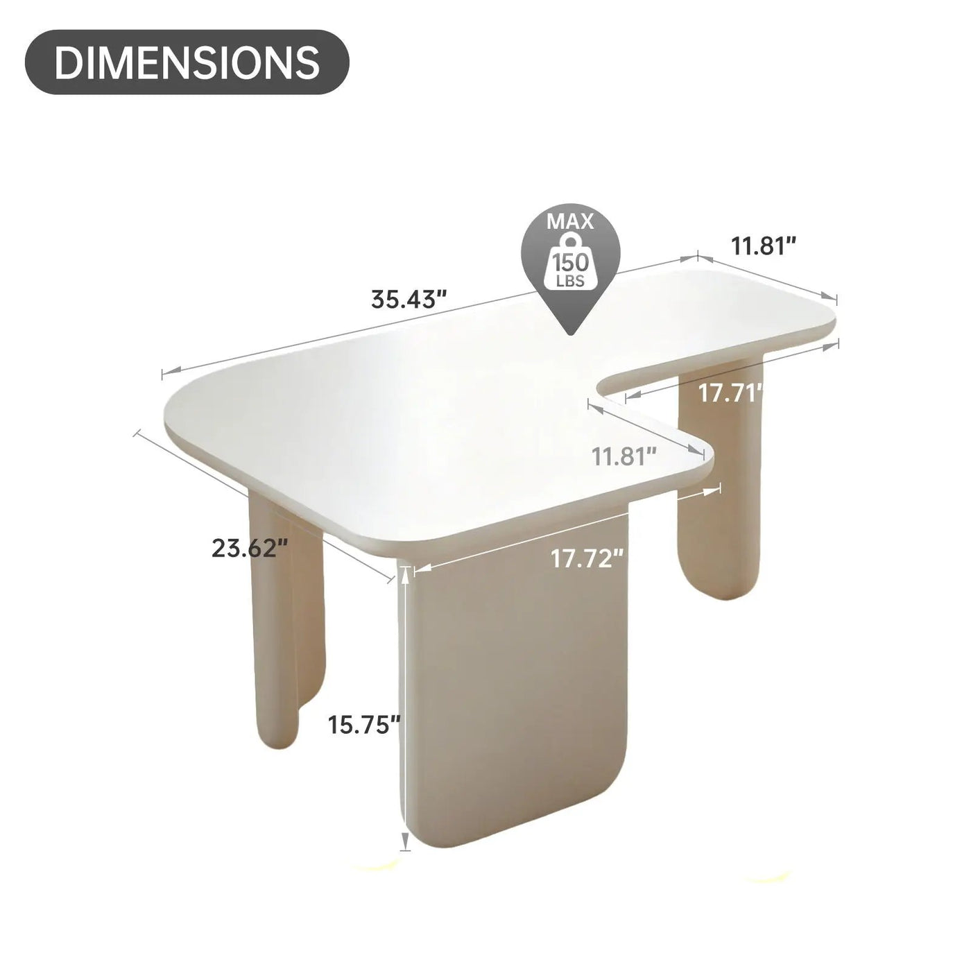 L-Shape Coffee Table For Living Room by HouseOfZazla